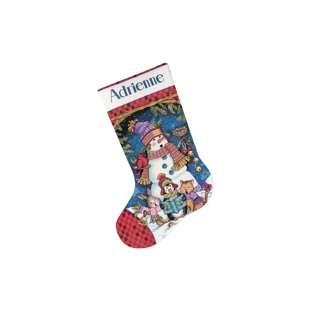 Stocking Cute Carolers Counted Cross Stitch Kit - Click Image to Close